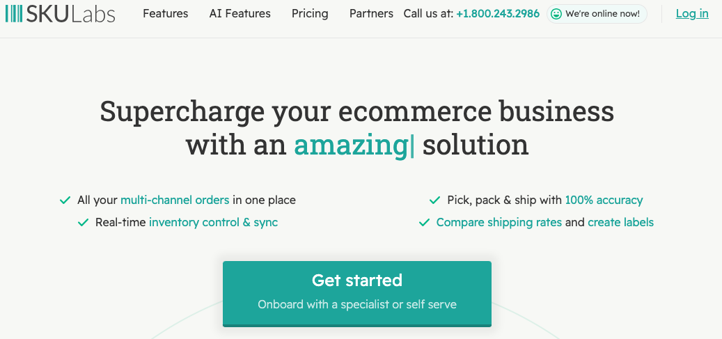 SKUlabs inventory tool's website page.