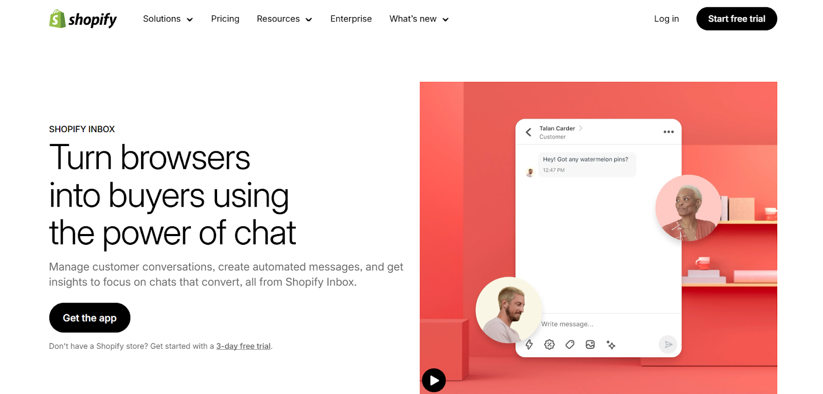 Shopify Inbox Homepage
