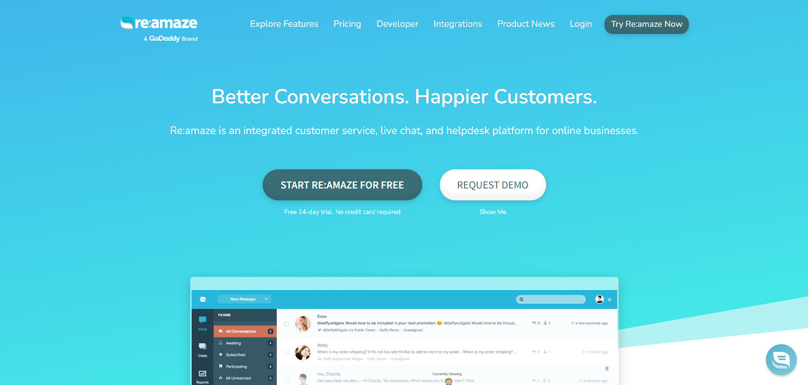 Reamaze Homepage