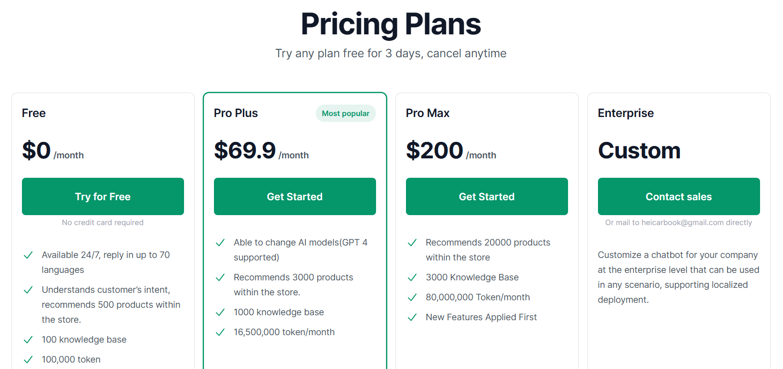 HeiChat Pricing