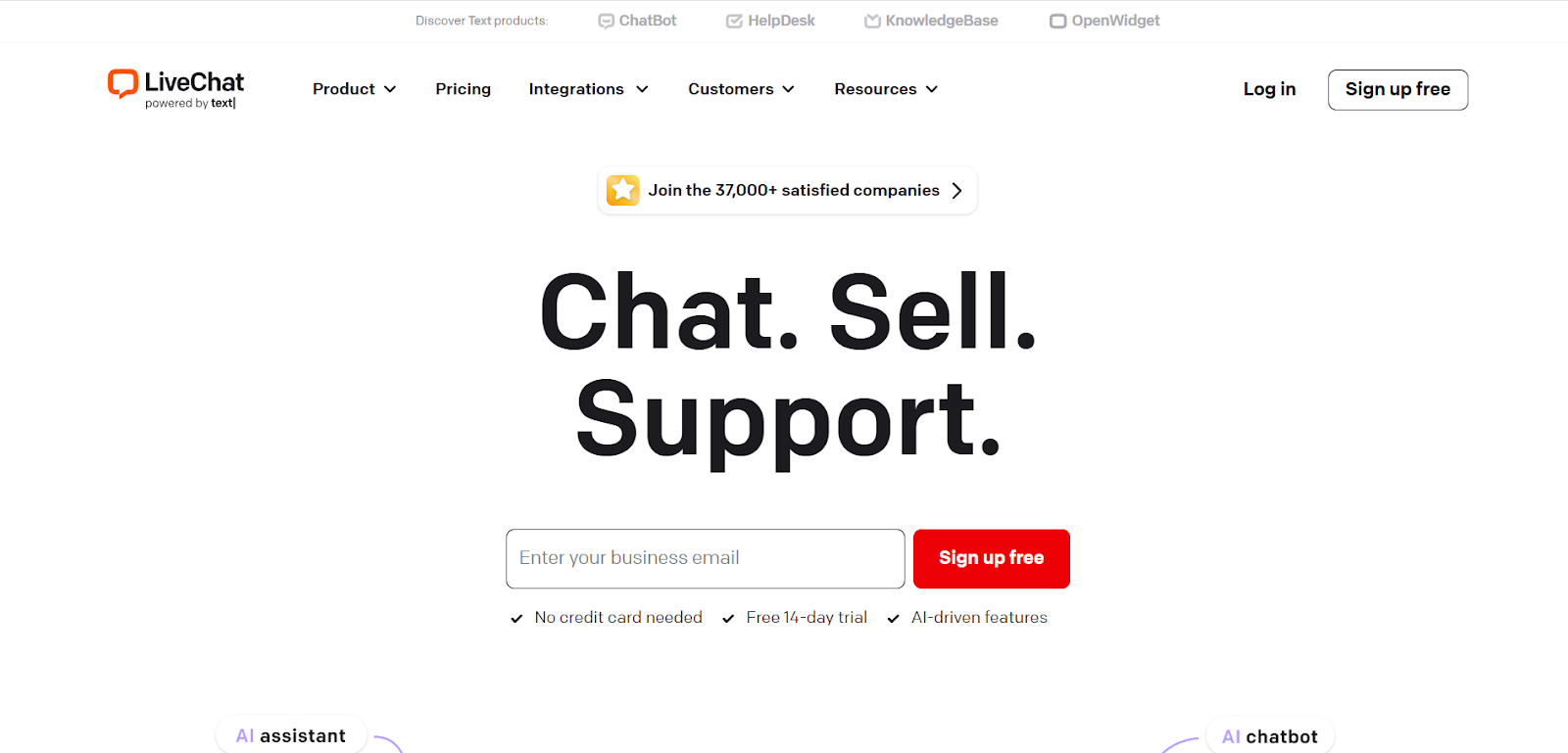 Livechat homepage